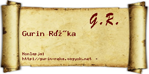 Gurin Réka névjegykártya